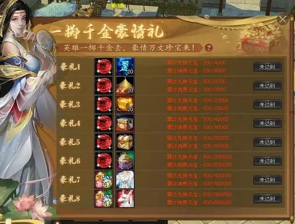 天龙八部财富卡奖励一览表