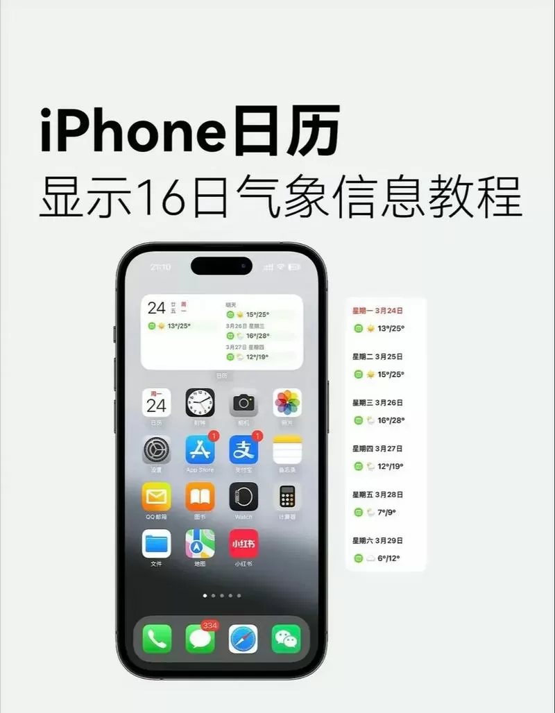 iphone在日历中显示天气信息