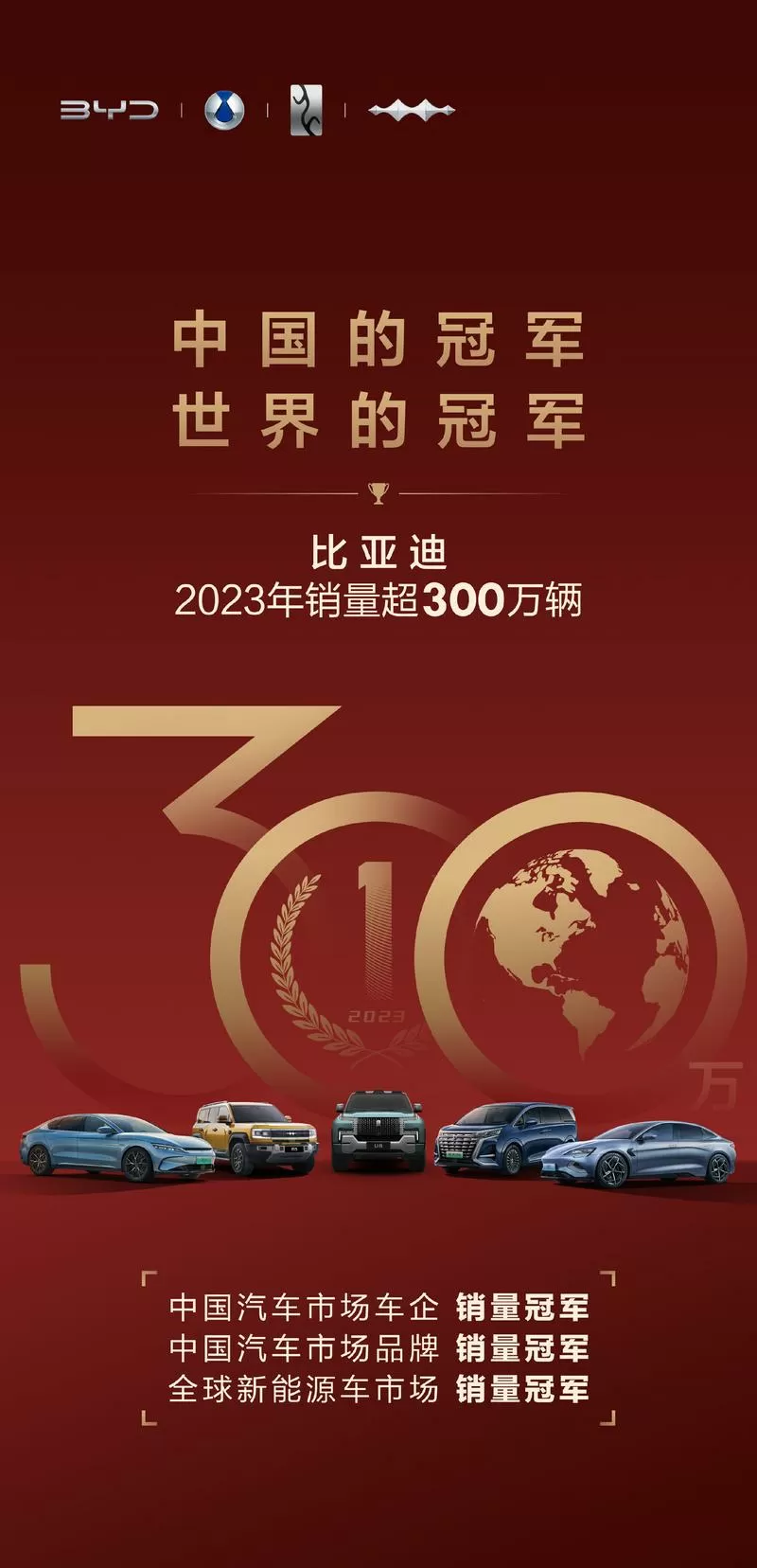 2025比亚迪销量全球第1