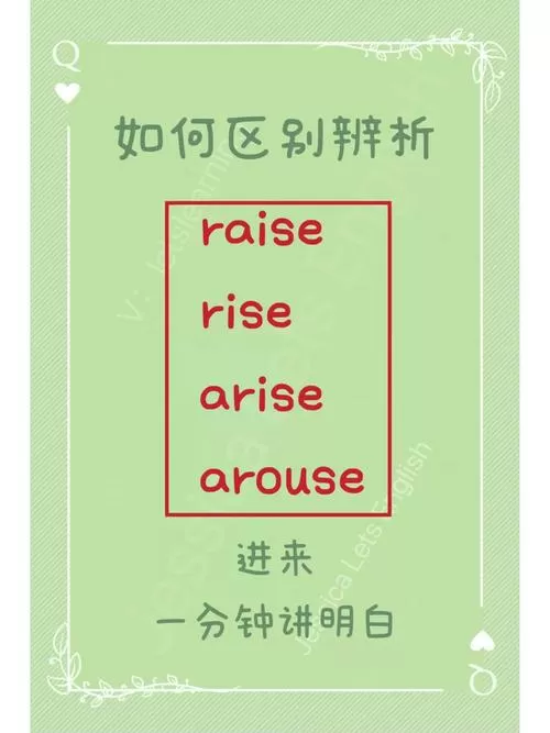 rise arise raise