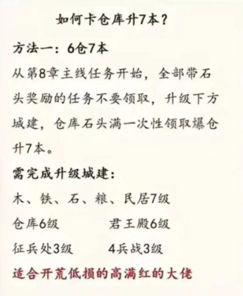 三国志战略版7级仓库爆7本