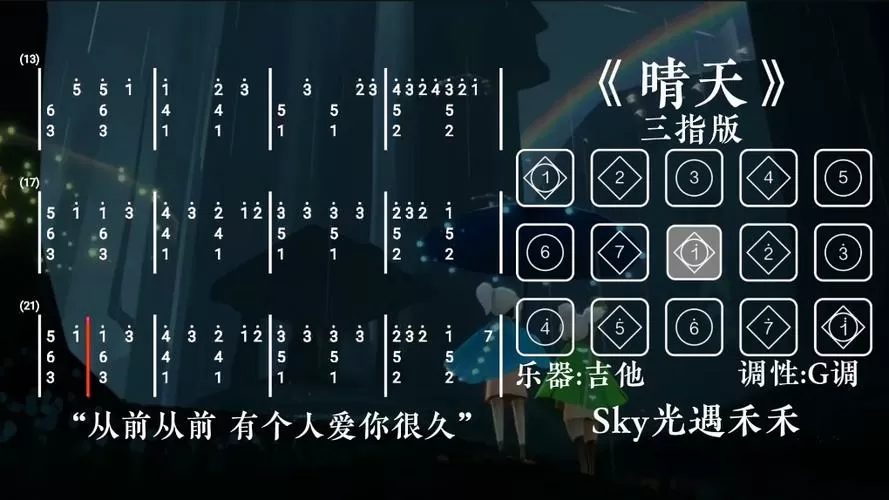 光遇琴谱晴天截图