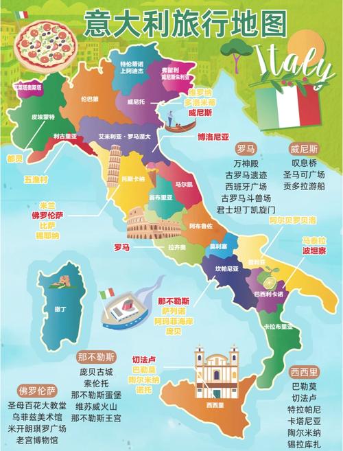 意大利旅游地图