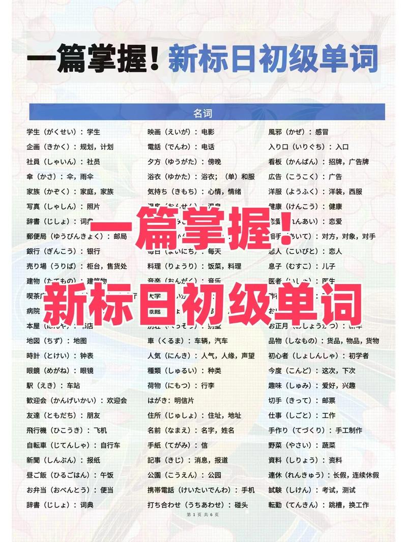新标日初级单词打印版