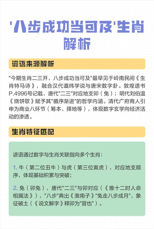 八步成功当可及打一正确生肖