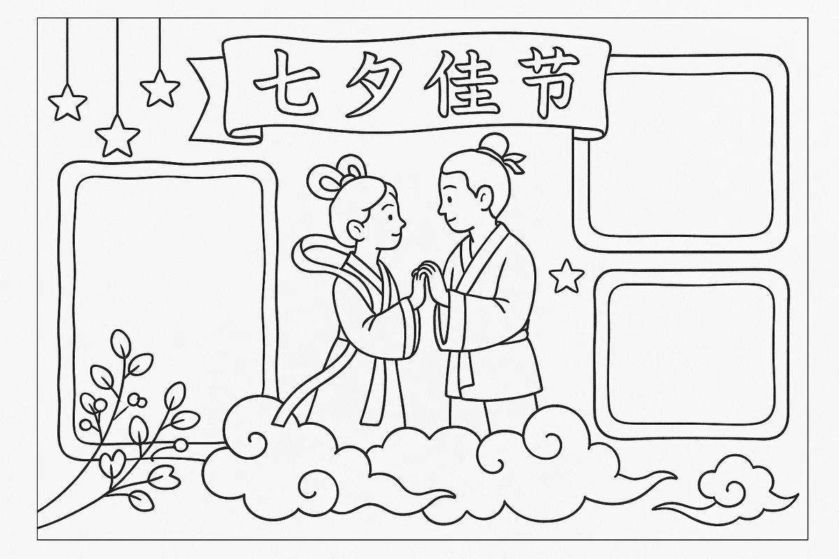 七夕手抄报