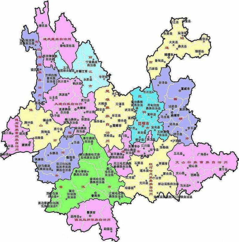 云南地图全图高清版