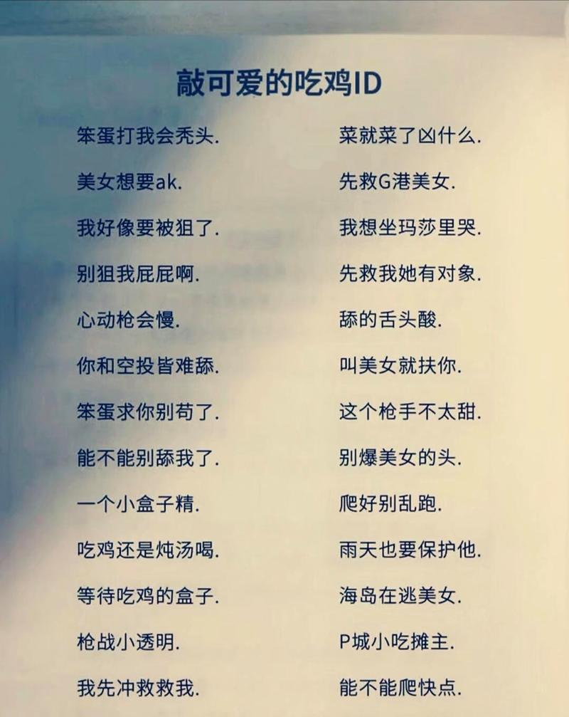 和平精英名字