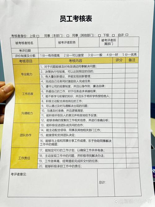 考核表