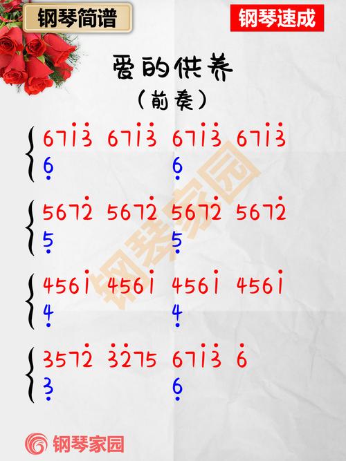 《原神》爱的供养琴谱分享