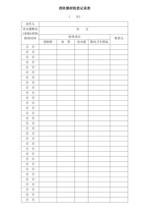 灭火器检查记录表