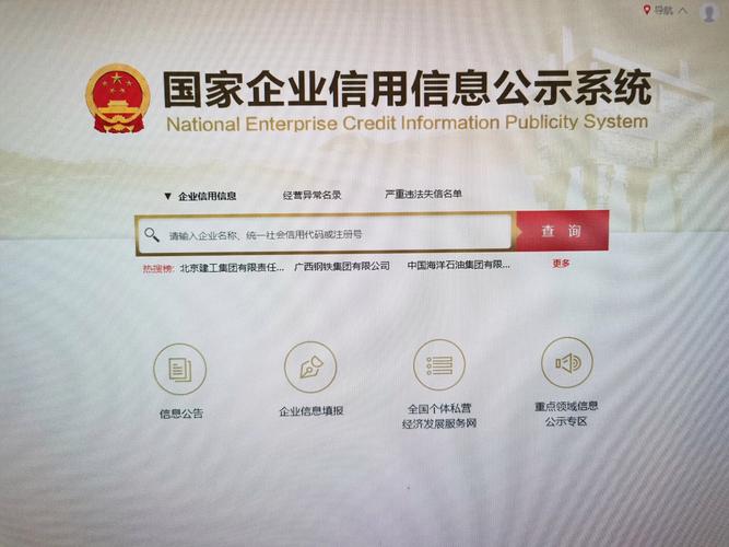 国家企业信用信息公示系统