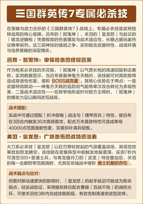 三国群英传7必杀技有什么三国群英传7必杀技与什么有关