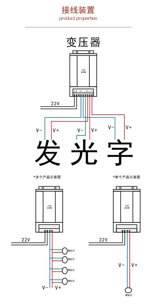 led广告招牌灯电源接线图
