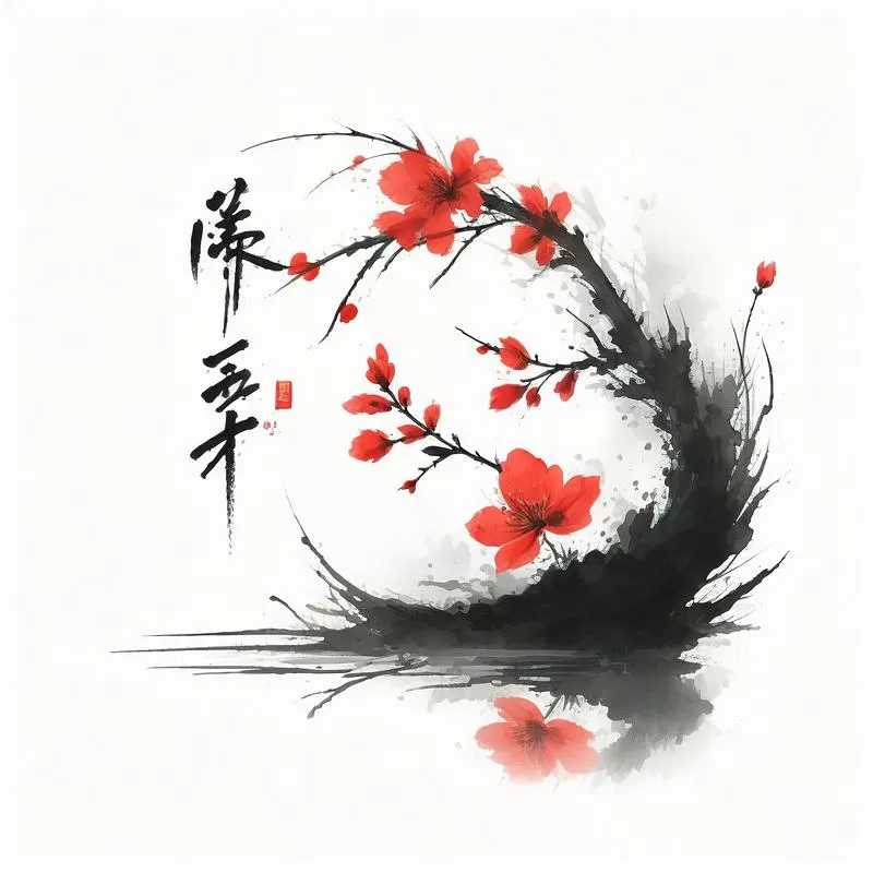 水墨生花图标