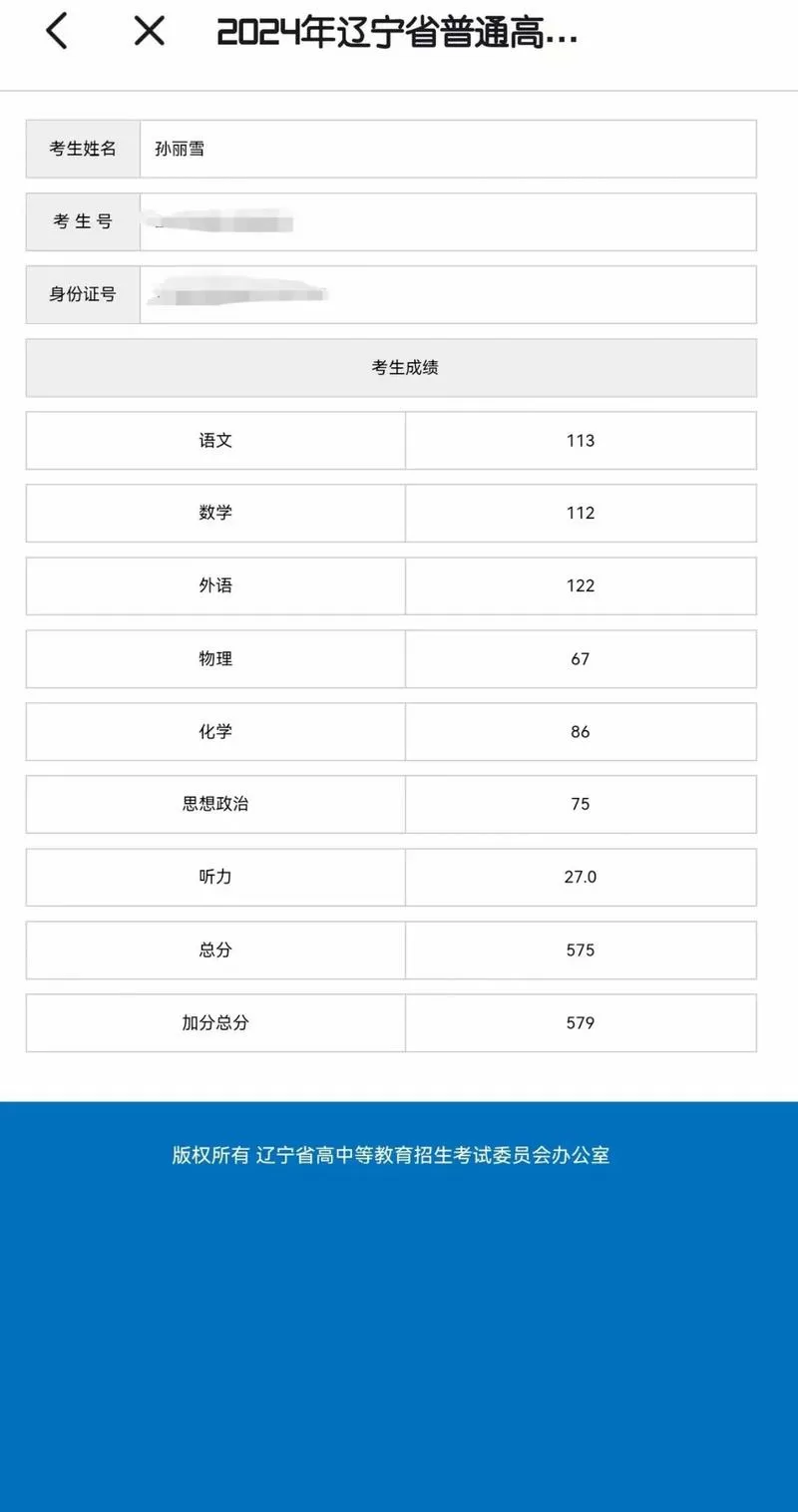 辽宁学考成绩查询