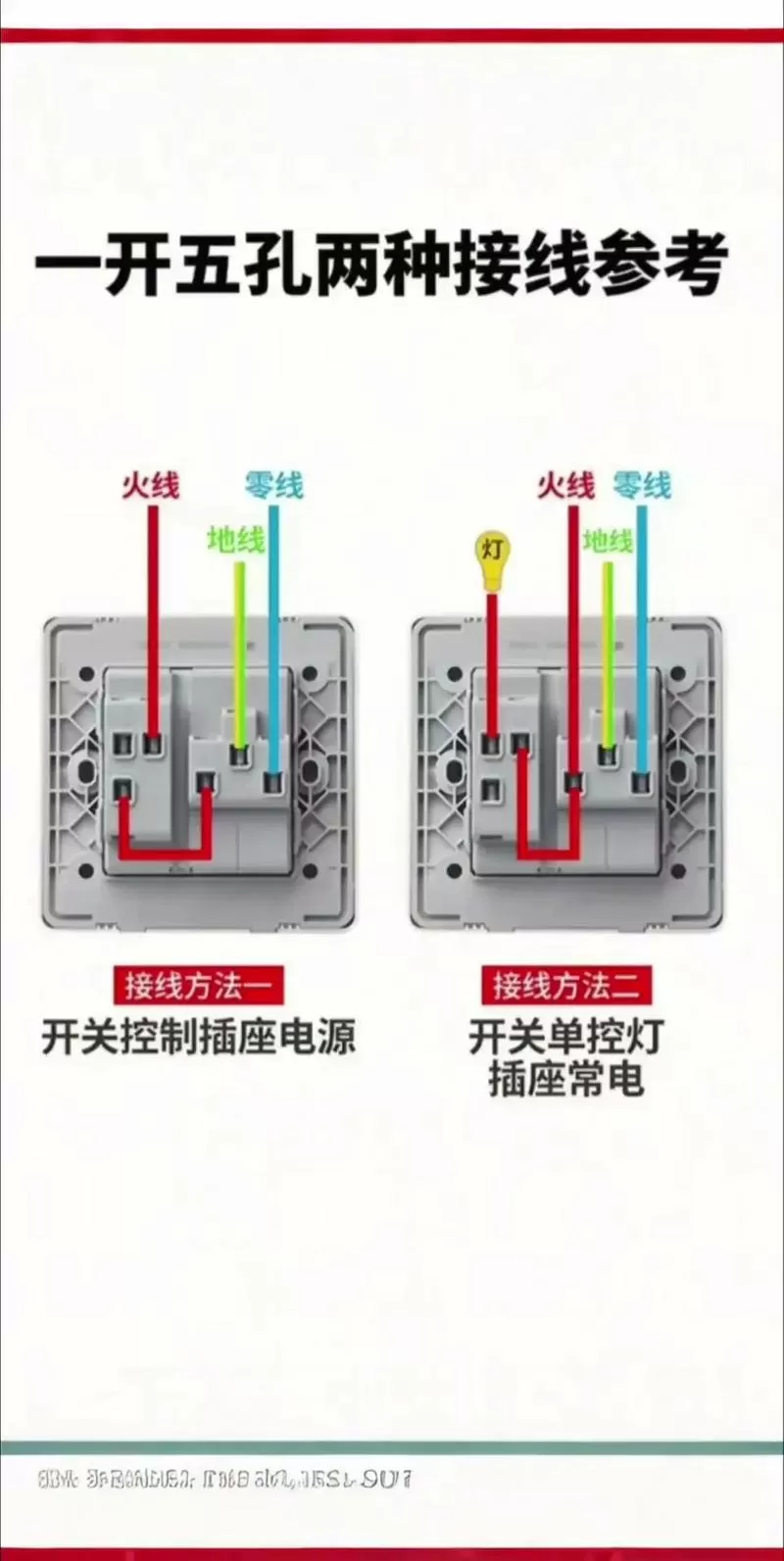 五插孔带开关怎么接线