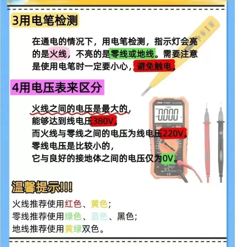 如何用试电笔区分零线和火线