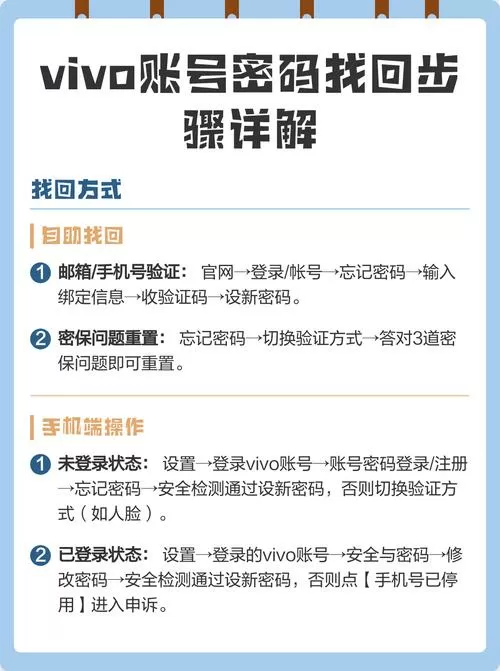 vivo商店账号忘记密码怎样切换账号