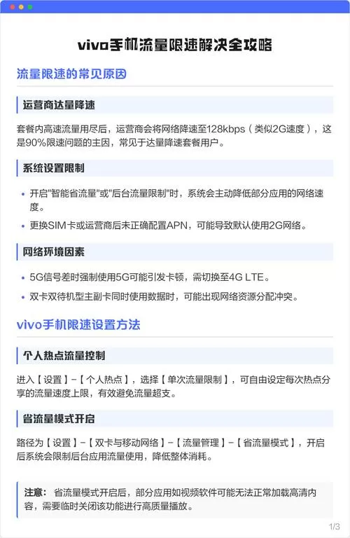 vivo手机如何设置流量限制