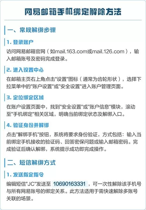 网易邮箱手机关联解绑