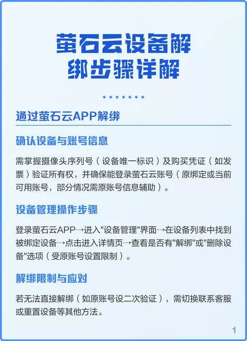 如何删除萤石云绑定设备