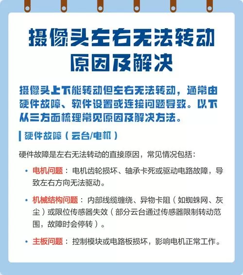 摄像头不会左右旋转是什么原因