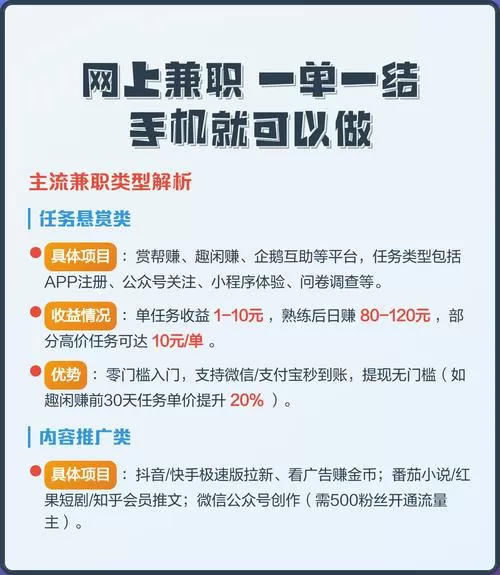 学生手机兼职赚钱平台一单一结缩略图