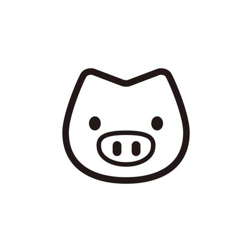 一笔画卡通猪