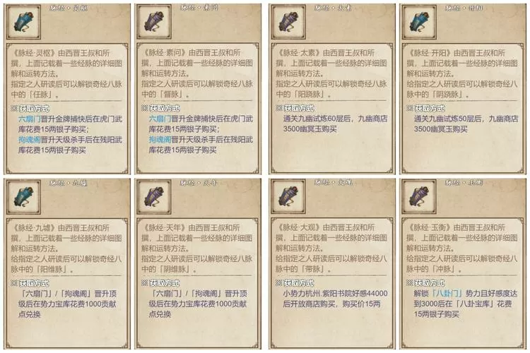 烟雨江湖物品价格表