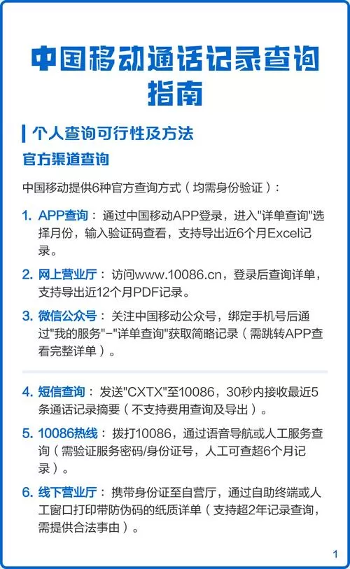 中国移动用户怎么查询通话记录