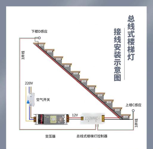 楼梯踏步灯电工布线图