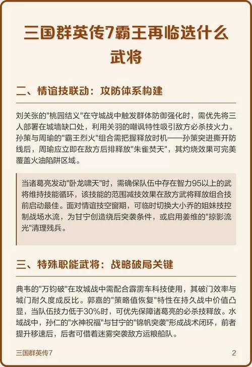 霸王再临武将一览表