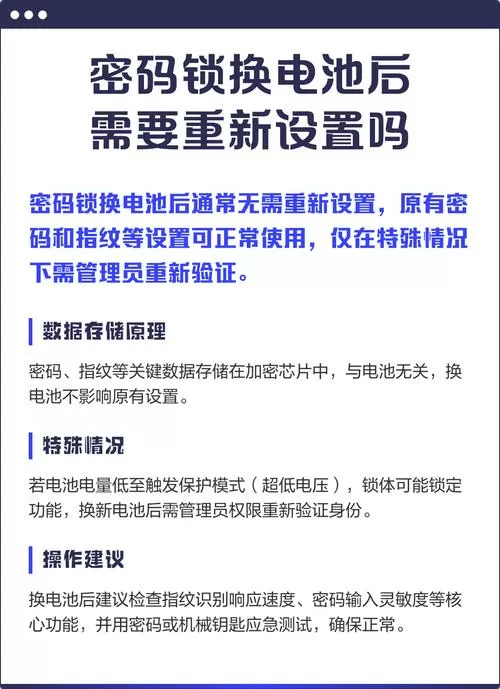 密码锁更换电池后需要重新设置吗