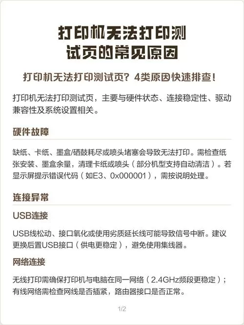 已将测试页发送到打印机但是不打印