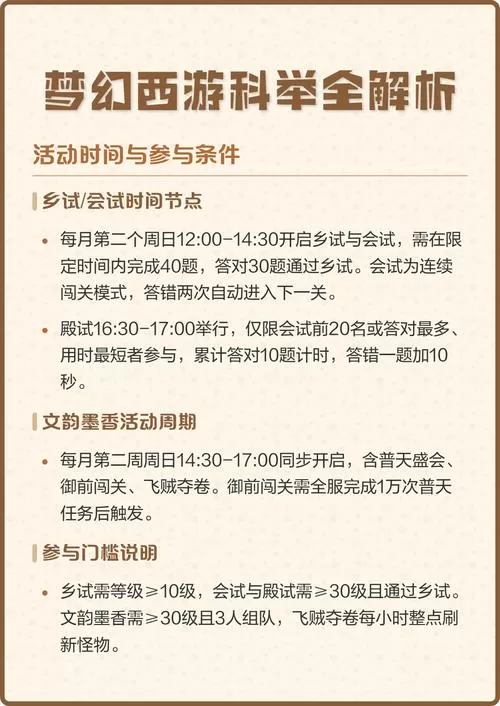 梦幻西游科举答题攻略
