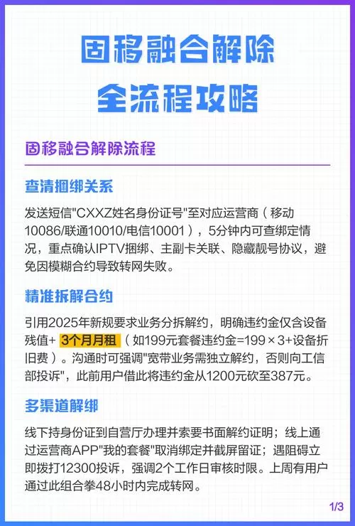 固移融合业务怎么解除
