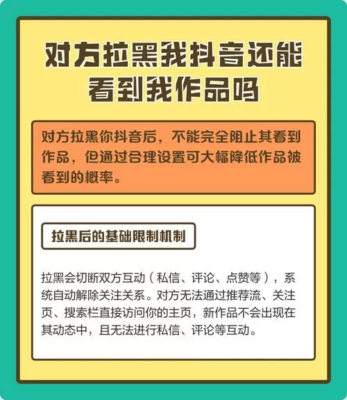 抖音被对方拉黑对方还能看到我的作品吗