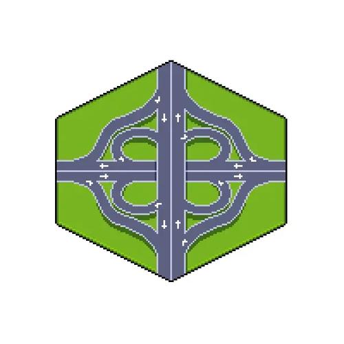 高速公路虚线两侧方块