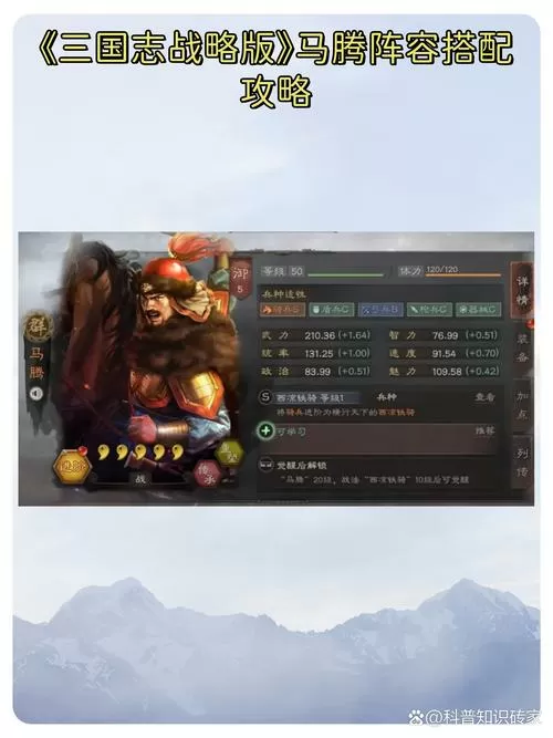 三国志战略版马腾阵容搭配