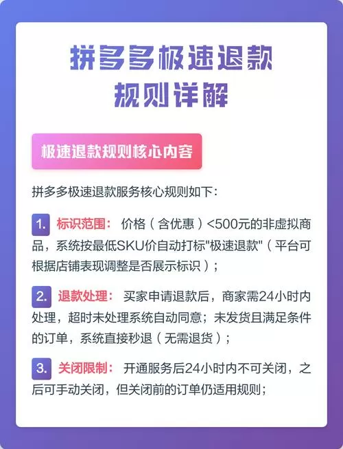 拼多多极速退款规则