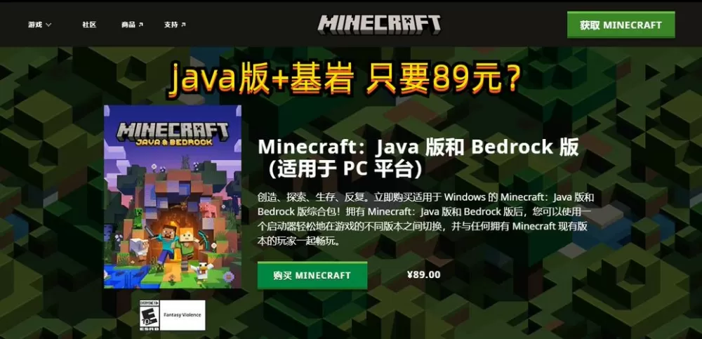 我的世界国际版多少钱