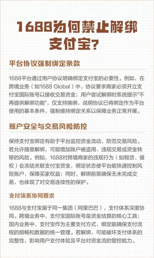 1688为什么不能解绑支付宝