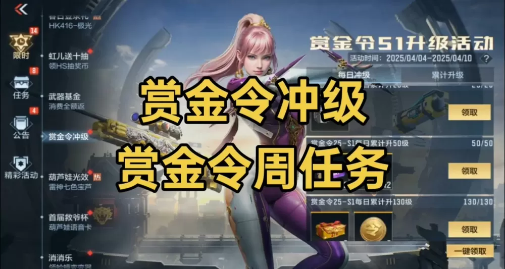 赏金令冲级活动