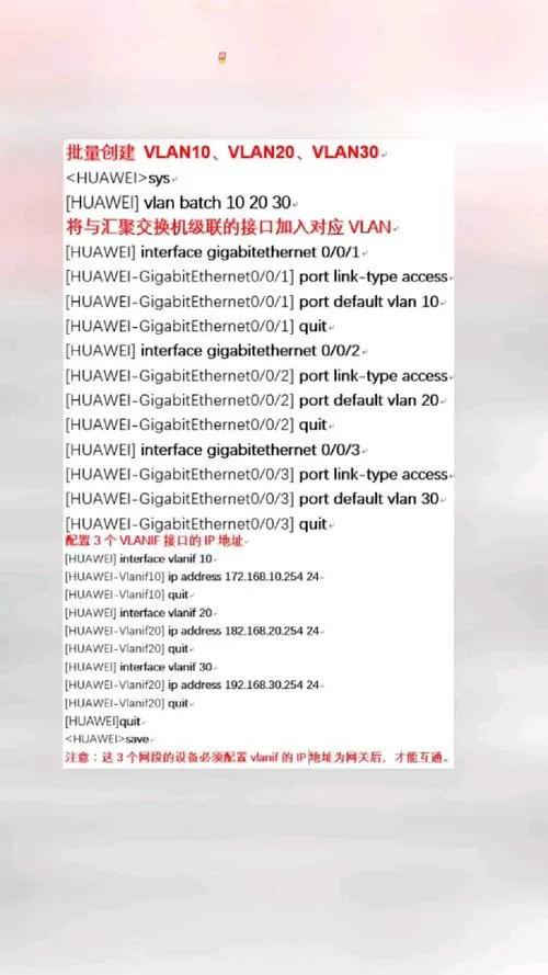 华为把端口划入vlan命令