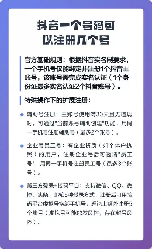 抖音实名认证可以认证几个号
