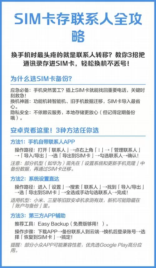 如何把手机通讯录存到电话卡上