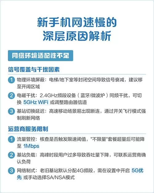 手机网速太慢的原因