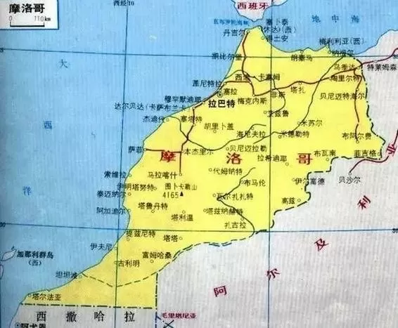 摩洛哥地图世界地图