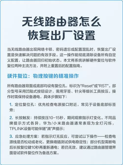 路由器复位之后怎么重新设置